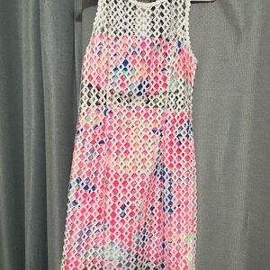 Lilly Pulitzer Resort White Geo Lattice Dress 0